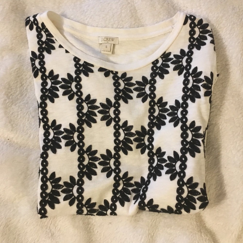JCrew Embroidered Tee